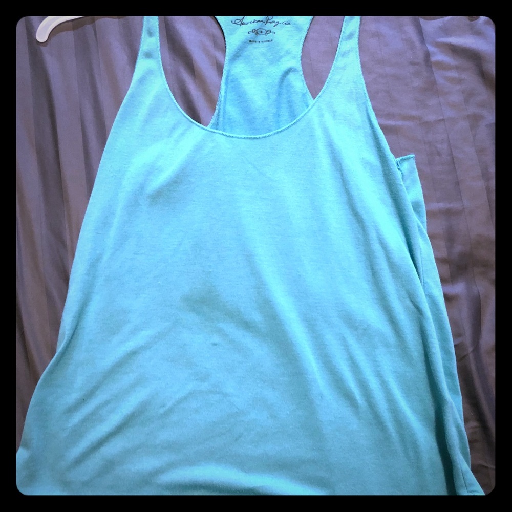 Blue scoop neck tank top